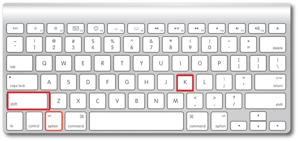 mac keyboard shortcut for degree symbol